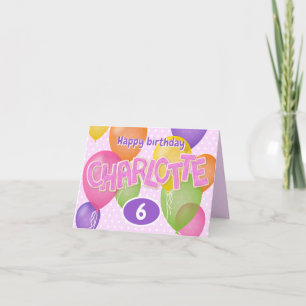 rosa cutout brev cookies Charlotte-födelsedag Kort