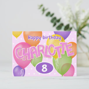 rosa cutout brev cookies Charlotte-födelsedag Kort