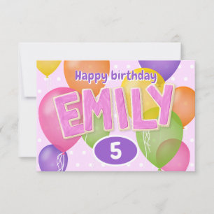 rosa cutout brev cookies Emily-födelsedag Kort