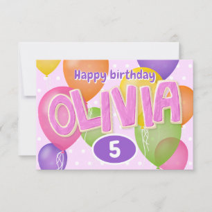 rosa cutout brev cookies Olivia födelsedagspenl Kort