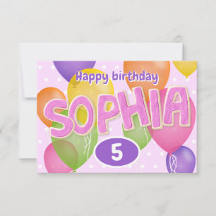 rosa cutout brev cookies Sophia födelsedagskalas Kort