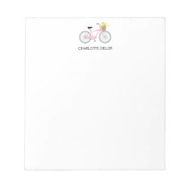 Rosa Cycle med Basket Anteckningsblock