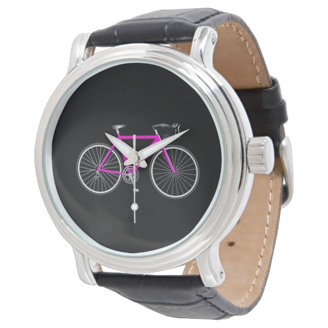 Rosa cycle on Black Armbandsur (Vinklad)
