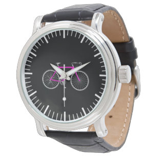 Rosa cycle on Black Armbandsur