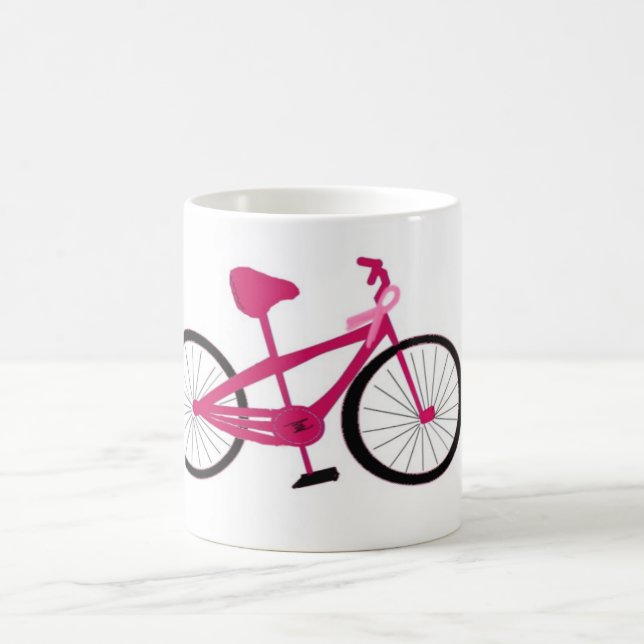 Rosa cykel med rosa band kaffemugg (Center)
