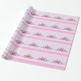 Rosa cykel med rosa band presentpapper