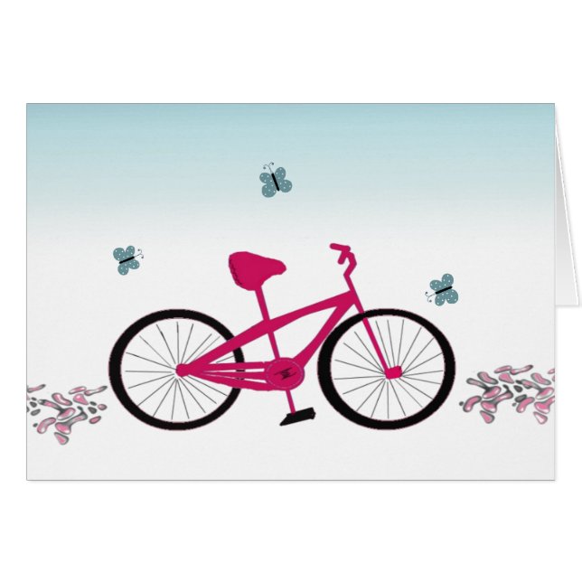Rosa cykel OBS kort (Framsidan Horizontal)