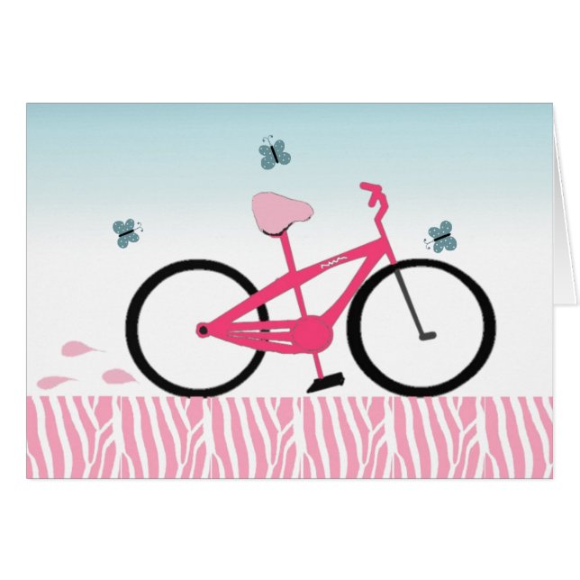 Rosa cykel OBS kort (Framsidan Horizontal)