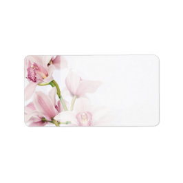 Rosa Cymbidium Orchid Bröllop Blank Adressetikette Adressetikett