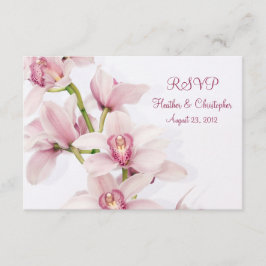 Rosa Cymbidium Orchid Bröllop Reply OSA kort