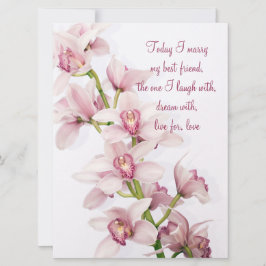 Rosa Cymbidium Orchid bröllopsinbjudan Inbjudningar