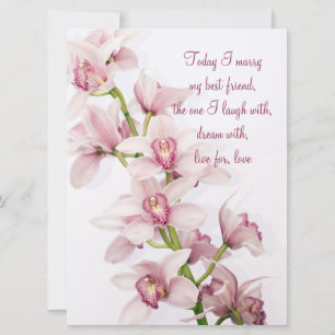 Rosa Cymbidium Orchid bröllopsinbjudan Inbjudningar