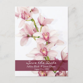 Rosa Cymbidium-Orkidé Bröllop Spara Datum Meddelande Vykort