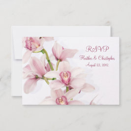 Rosa Cymbidium-Orkidé Bröllopsvar Svarskort OSA Kort