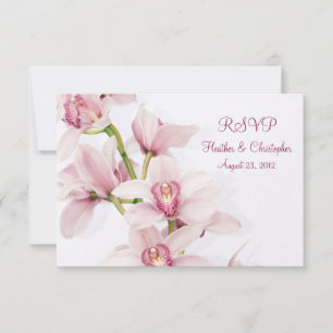 Rosa Cymbidium-Orkidé Bröllopsvar Svarskort OSA Kort