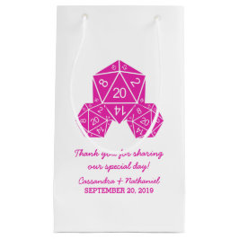 Rosa D20 Dice Bröllop Gift Bag