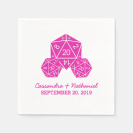 Rosa D20 Dice Bröllop Papper Napkins Pappersservett