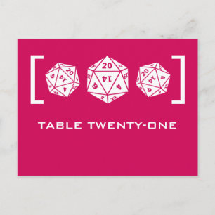 Rosa D20 Dice Gamer-Bordsnummer vykort