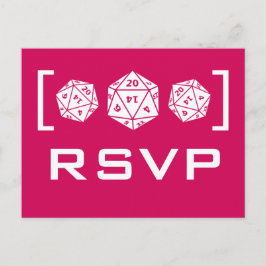 Rosa D20 Dice Gamer OSA Postcard Inbjudan Vykort