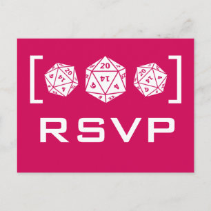 Rosa D20 Dice Gamer OSA Postcard Inbjudan Vykort