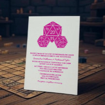 Rosa D20 Dice Wedding bjudes in