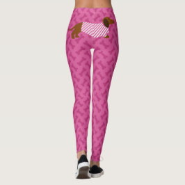 Rosa Dachshund Leggings