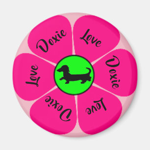 Rosa Dachshund Magnet