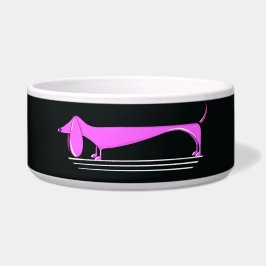 Rosa Dachshund Mönster Pet Bowl