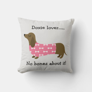Rosa Dachshund Personlig Pillow Kudde