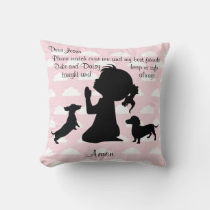 Rosa Dachshund Prayer Pillow Kudde