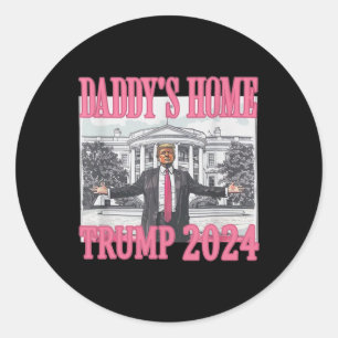 Rosa Daddys Home Trump 2024 Runt Klistermärke