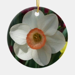 Rosa Daffodil Vår Flower Julgransprydnad Keramik