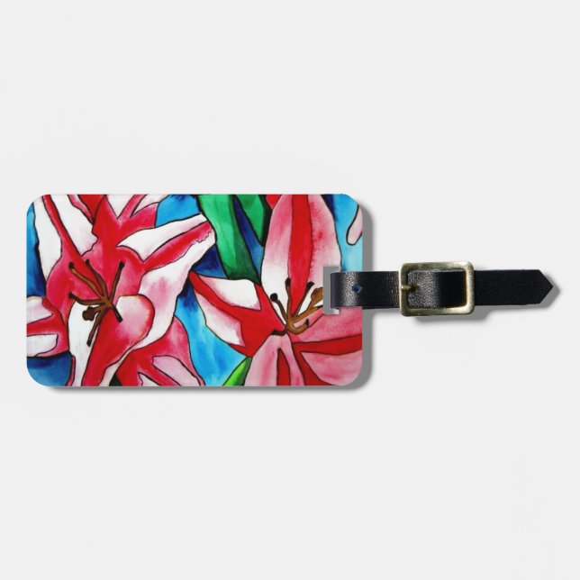 Rosa Dag, lila vattenfärgsfärgkonsmålning Bagagebricka (Horisontell Framsida)