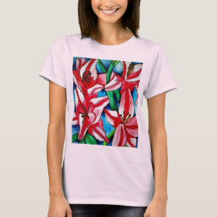 Rosa Dag, lila vattenfärgsfärgkonsmålning T-shirt