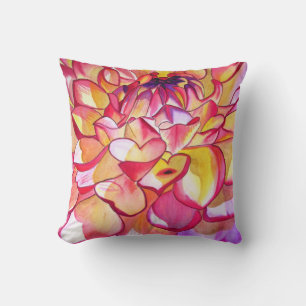 Rosa Dahlia abstrakt art. Kudde