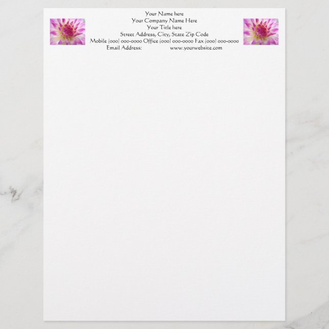 Rosa Dahlia Blomma Brevpapper natur (Framsida)