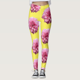 rosa Dahlia-blomma Leggings