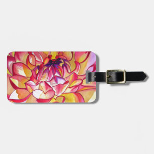 Rosa Dahlia-blommans vattenfärgskonst bra Bagagebricka