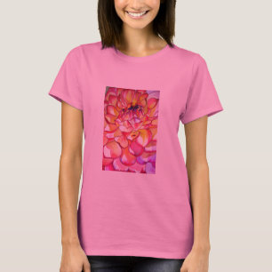 Rosa Dahlia-blommans vattenfärgskonst bra Tee Shirt