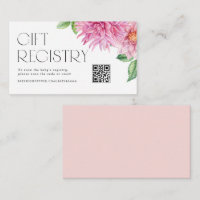 Rosa Dahlia Blommig QR-kod Baby Shower Presentregi