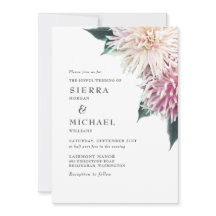 Rosa Dahlia Blommigt Forest Grönt Bröllop