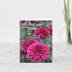 Rosa Dahlia Blommigt Photo Personal Get well snart Kort