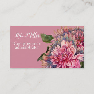Rosa Dahlia-blommor Visitkort