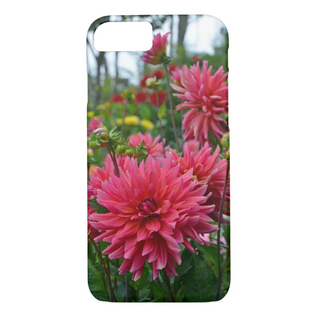 Rosa Dahlia blomsterträdgård iphone case Case-Mate iPhone Skal (Baksida)