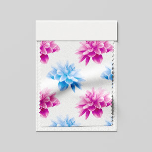 Rosa Dahlia, Blue Dahla, Blommönster, blommor Tyg