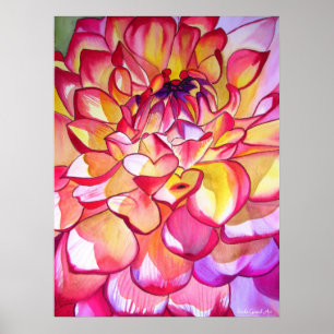 Rosa Dahlia-bra poster