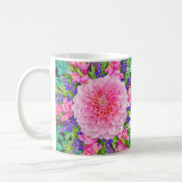 Rosa Dahlia Flower Kaffemugg