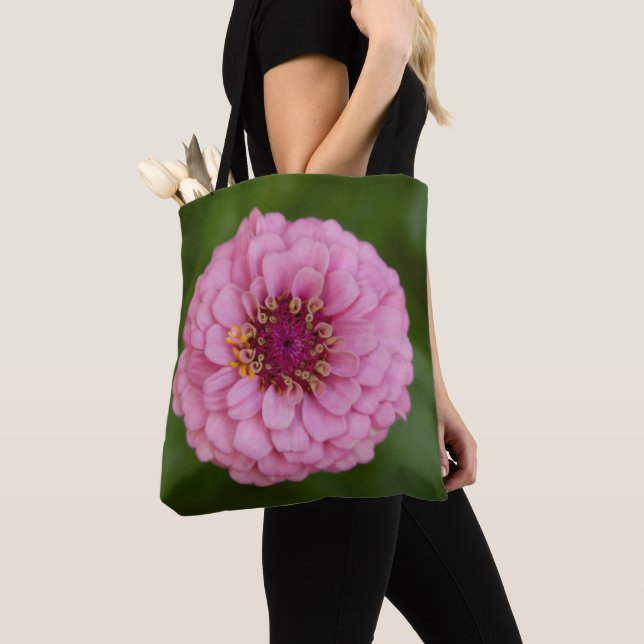 Rosa Dahlia Flower Tygkasse (Närbild)
