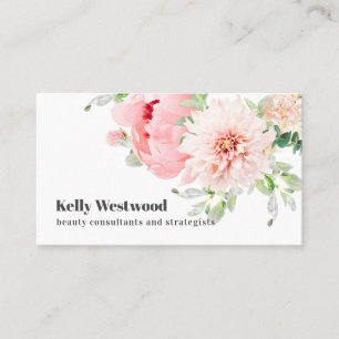 Rosa Dahlia Flowers Beauty Consult Strategiist Visitkort