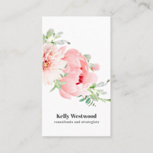 Rosa Dahlia Flowers Beauty Consult Strategiist Visitkort